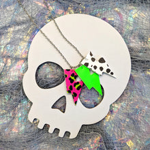 Load image into Gallery viewer, Neon Clash Triple Bolt Lightning Bolt Charm Necklace
