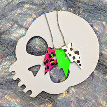 Load image into Gallery viewer, Neon Clash Triple Bolt Lightning Bolt Charm Necklace