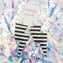 Load image into Gallery viewer, Chunky Stripe Super Disco Bolt Lightning Bolt Earrings