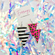 Load image into Gallery viewer, Neon Clash Disco Bolt Lightning Bolt Earrings