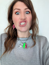 Load image into Gallery viewer, Neon Clash Triple Bolt Lightning Bolt Charm Necklace