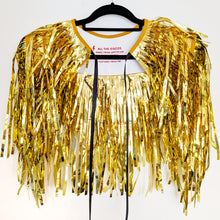 Load image into Gallery viewer, Light Gold Metallic Tinsel - Disco Party Cape