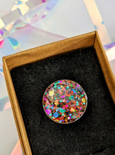 Load image into Gallery viewer, Statement Glitter Disc Ring - Deep Purple