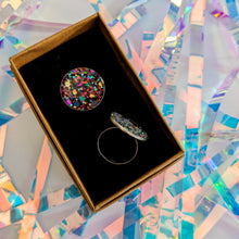 Load image into Gallery viewer, Statement Glitter Disc Ring - Deep Purple
