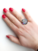 Load image into Gallery viewer, Statement Glitter Disc Ring - Deep Purple