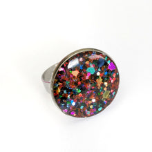 Load image into Gallery viewer, Statement Glitter Disc Ring - Deep Purple
