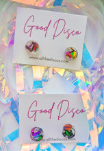 Load image into Gallery viewer, Tinsel Confetti Tiny Stud Earrings - Rainbow