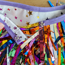 Load image into Gallery viewer, Kids Disco Party Cape - Rainbow Tinsel