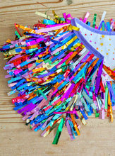 Load image into Gallery viewer, Kids Disco Party Cape - Rainbow Tinsel