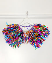 Load image into Gallery viewer, Kids Disco Party Cape - Rainbow Tinsel