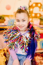 Load image into Gallery viewer, Kids Disco Party Cape - Rainbow Tinsel