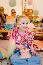 Load image into Gallery viewer, Kids Disco Party Cape - Pink Tinsels