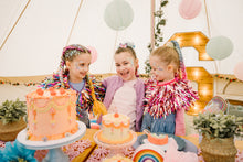 Load image into Gallery viewer, Kids Disco Party Cape - Pink Tinsels