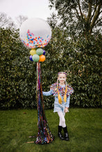 Load image into Gallery viewer, Kids Disco Party Cape - Rainbow Tinsel