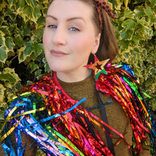 Load image into Gallery viewer, Oversized Cut Out Rainbow Star Earrings