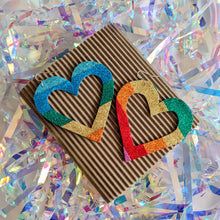 Load image into Gallery viewer, Big Rainbow Stripes Cut Out Hearts