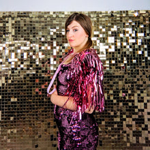 Load image into Gallery viewer, Pale Pink Tinsel Disco Party Festival Cape