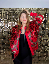 Load image into Gallery viewer, Red Tinsel Party/Festival Cape