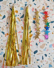 Load image into Gallery viewer, Tinsel Tassel Earrings - Gold