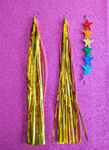 Load image into Gallery viewer, Tinsel Tassel Earrings - Gold