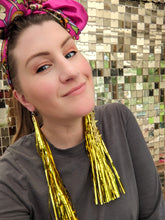 Load image into Gallery viewer, Tinsel Tassel Earrings - Gold