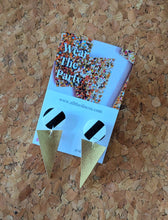 Load image into Gallery viewer, Stripe and Gold Pointed Statement Studs