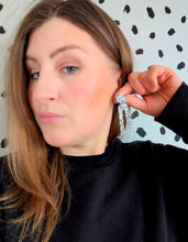 Load image into Gallery viewer, Silver Glitter Statement Stud Dangles