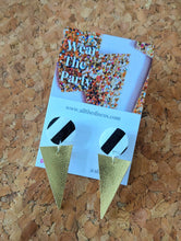 Load image into Gallery viewer, Stripe and Gold Pointed Statement Studs
