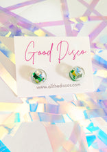 Load image into Gallery viewer, Tinsel Confetti Tiny Stud Earrings - Greens