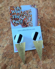 Load image into Gallery viewer, Stripe and Gold Pointed Statement Studs