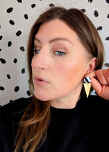 Load image into Gallery viewer, Stripe and Gold Pointed Statement Studs