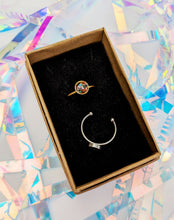 Load image into Gallery viewer, Small Open Band Ring - Deep Purple Glitter