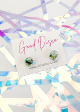 Load image into Gallery viewer, Tinsel Confetti Tiny Stud Earrings - Greens