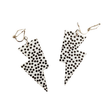 Load image into Gallery viewer, Spotty Matte Leatherette - Mini Disco Bolt Lightning Bolt Earrings