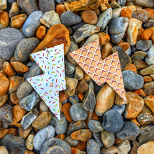 Load image into Gallery viewer, Ice Cream Cone - Disco Bolt Lightning Bolt Earrings