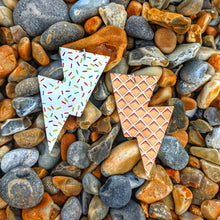 Load image into Gallery viewer, Ice Cream Cone - Disco Bolt Lightning Bolt Earrings