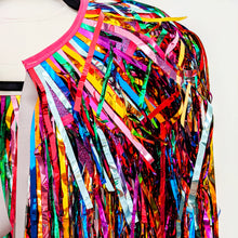 Load image into Gallery viewer, Rainbow Tinsel Party/Festival Cape