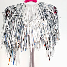 Load image into Gallery viewer, Silver Tinsel Party/Festival Cape