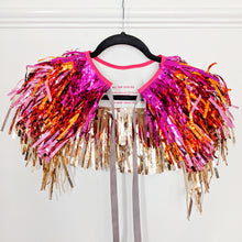 Load image into Gallery viewer, Pink and Gold Ombre Disco Party Cape
