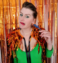 Load image into Gallery viewer, Orange Tinsel - Disco Party Cape