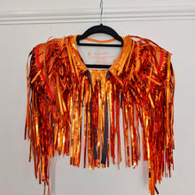 Load image into Gallery viewer, Orange Tinsel - Disco Party Cape