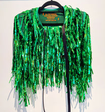 Load image into Gallery viewer, Green Tinsel - Disco Party Cape