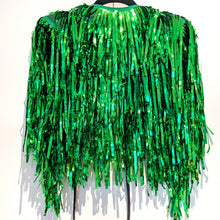 Load image into Gallery viewer, Green Tinsel - Disco Party Cape