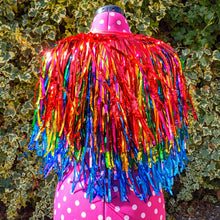 Load image into Gallery viewer, Rainbow Cascade - Disco Party Tinsel Festival Cape