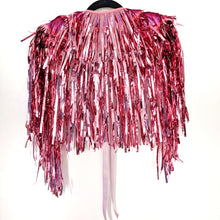 Load image into Gallery viewer, Pale Pink Tinsel Disco Party Festival Cape