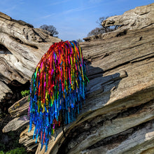 Load image into Gallery viewer, Rainbow Cascade - Disco Party Tinsel Festival Cape