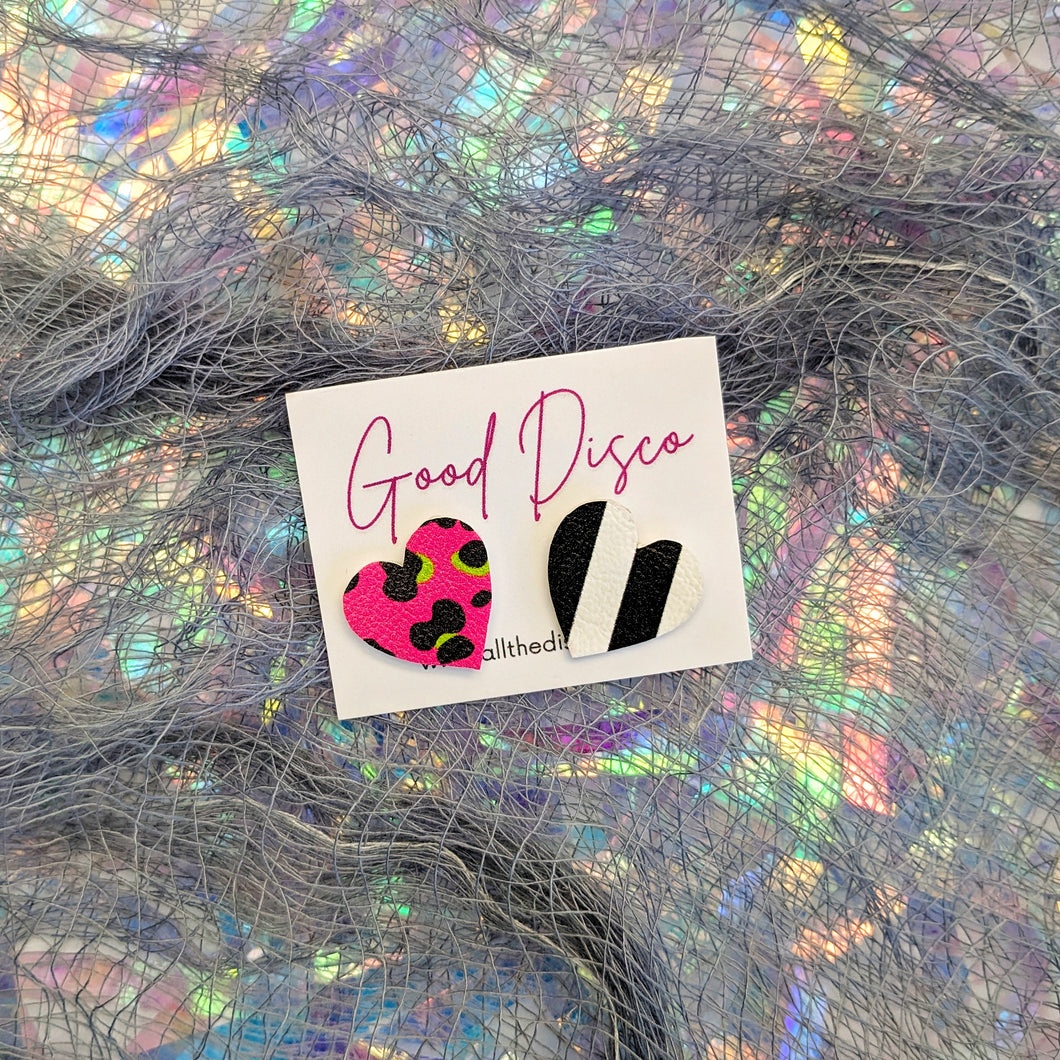 Halloween Clash Good Disco Collection Heart Stud Earrings