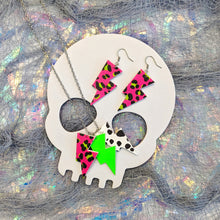 Load image into Gallery viewer, Halloween Clash Lightning Bolts Necklace and Earrings Set
