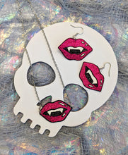Load image into Gallery viewer, Halloween Vampire Fangs &#39;Pop Art&#39; Edition Necklace and Earrings Set
