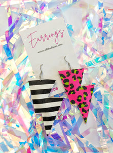 Neon Clash Disco Bolt Lightning Bolt Earrings